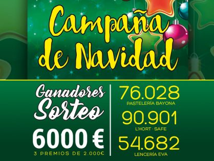 GANADORES DEL SORTEO DE 6000€ NAVIDAD 2018