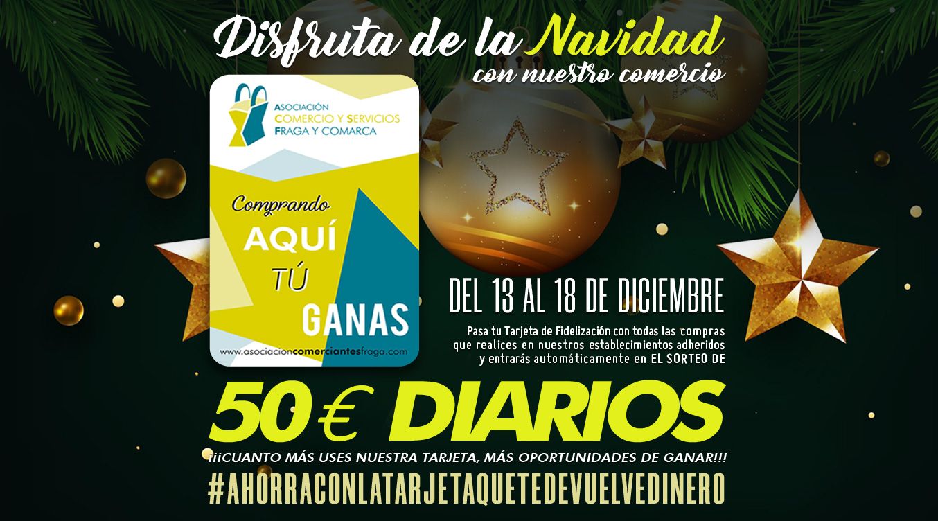 SORTEO 50€ DIARIOS TARJETA FIDELIZACIÓN NAVIDAD 2021