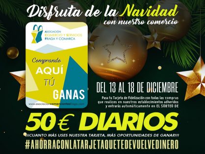 SORTEO 50€ DIARIOS TARJETA FIDELIZACIÓN NAVIDAD 2021