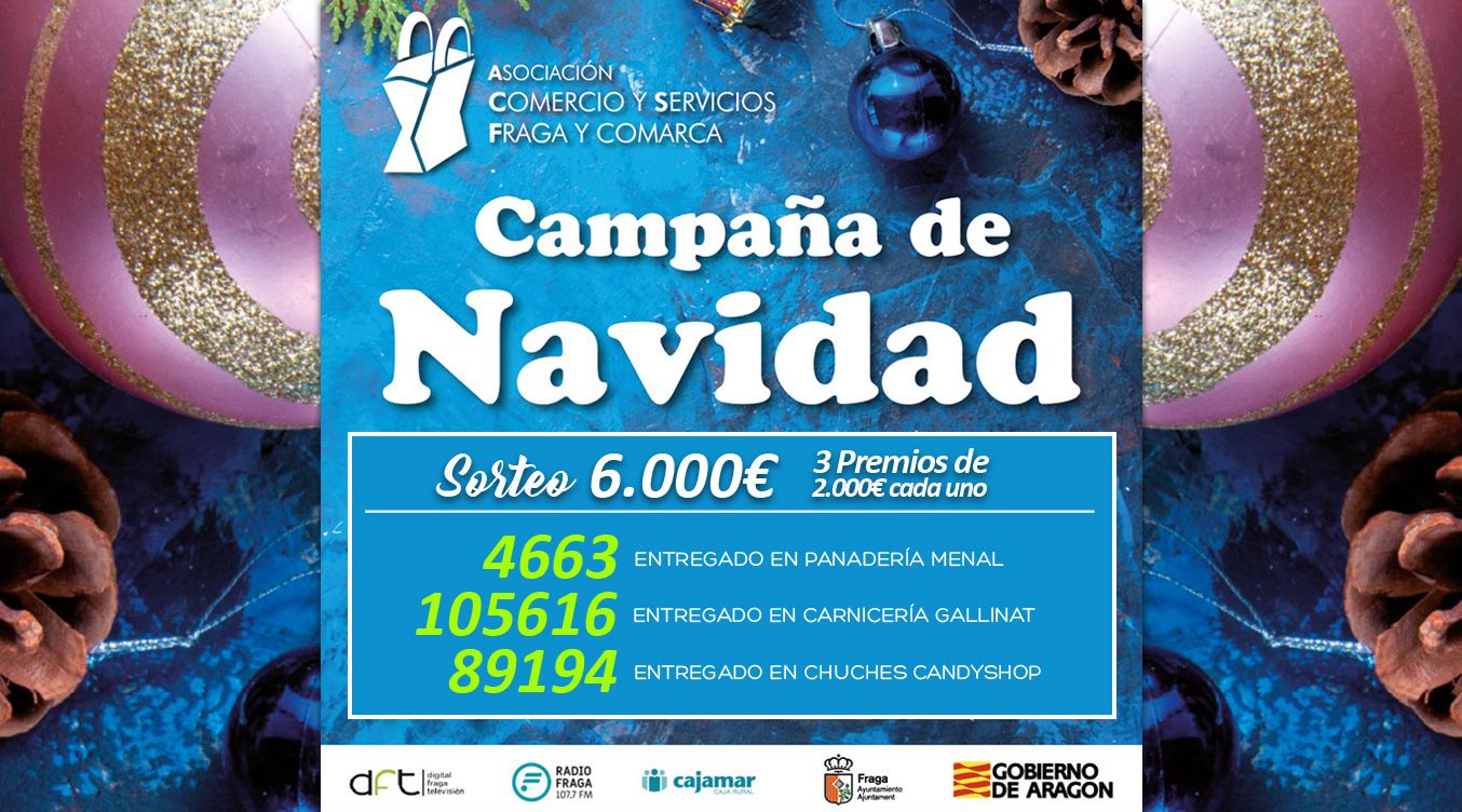 GANADORES SORTEO 6000€ NAVIDAD 2021